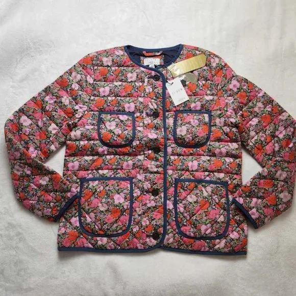New women's S J Crew quilted lady jacket in Liberty Meadow Song floral - Picture 2 of 12